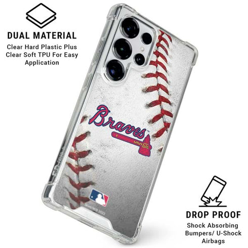 MLB Atlanta Braves Game Ball Galaxy S25 Ultra Clear Case